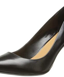 Calvin Klein Women’s Gayle Pump, Black Leather, 5.5