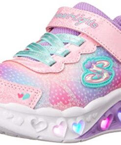 Skechers Kids Flutter Heart Lights Sneaker, Pink/Multi, 10 US Unisex Toddler