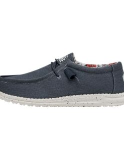 Hey Dude Men’s Wally Canvas Stretch Blue Size 11 | Men’s Shoes | Men Slip-on Loafers | Comfortable & Light-Weight