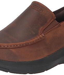 Skechers Men’s Parson-Oswin Slip-in Moccasin, Brown, 12 Wide