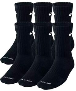 NIKE Plus Cushion Socks (6-Pair) (L (Men’s 8-12 / Women’s 10-13), Crew Black)