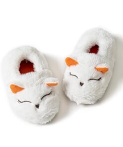 LZSYC Girls Cute White Fox Warm Slipper Indoor,US5-6