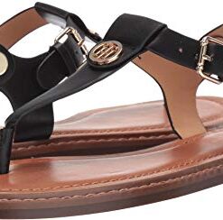 Tommy Hilfiger Women’s Bennia Flat Sandal, Black Ll, 9