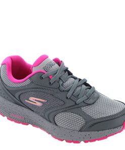 Skechers Women’s GO Run CONSISTENT-Vivid Horizon Sneaker, Gray/Pink, 9 Wide