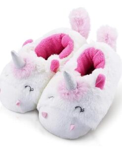 LA PLAGE Little Kid Unicorn Slippers for girl Wave-like Comfy Cozy Soft Unicorn Slippers 12-13 US Unicorn