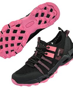 MAINCH Women’s Hiking Water Shoes Quick Dry Outdoor Sport Sneakers (Black Rose, Size9.5)