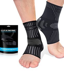 Lusenone Ankle Brace for Women & Men (Pair), Compression Ankle Sleeve- Best Ankle Support Socks for Plantar Fasciitis, Sprained Ankle, Achilles Tendonitis, Foot Pain Relief, Running,Sports