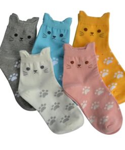 Jeasona Women’s Cute Cat Socks Cat Gifts for Women Fun Animals Funny Funky Cotton (Cute Cat)