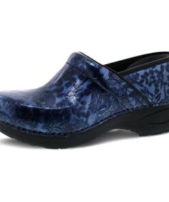 Dansko XP 2.0 Clogs for Women-Lightweight Slip-Resistant Footwear for Comfort and Support-Ideal for Long Standing Professionals-Nursing, Veterinarians, Food Service, Navy Embossed 7.5-8 M US