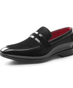 Bruno Marc Men’s Tuxedo Patent Loafers Classic Velvet Slip-on Dress Shoes,Size 12,Black,SBLS2407M