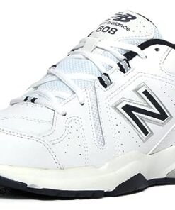 New Balance Men’s 608 V5 Casual Comfort Cross Trainer, White/Navy, 13 Wide