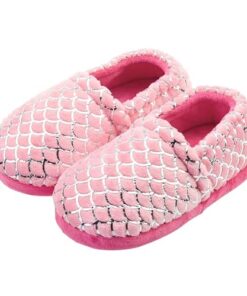 LseLom Girls Cute Slippers with Rubber Soles Kids House Slippers Indoor Outdoor Slippers for Toddlers Kids Memory Foam House Shoes for Little Girls Pink Size 11