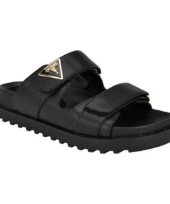 Guess Women’s FABULA Flat Sandal, Black 001, 9