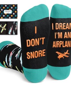 Zmart Funny Airplane Gifts for Men Women Teens – Unique Airplane Socks, Gifts for Aviation Lovers Airplane Lovers, Pilot Socks, Plane Gifts for Men