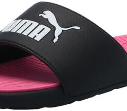 PUMA Cool Cat Sandal Slides Sandal Slides, Black White-Knockout Pink, 11 US Unisex Little Kid