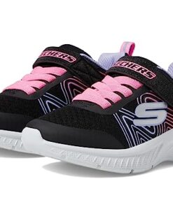 Skechers Microspec Plus-Swirl Sweet Sneaker, Black/Multi, 11 US Unisex Little Kid