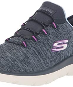 Skechers Women’s Hands Free Slip Ins Summits Dazzling Haze Sneaker, Navy Purple, 10 Wide