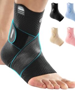 ZOELION Ankle Brace Compression Support with Removable Fishnet Strap, 3D Knit Plantar Fasciitis Relief Achilles Tendonitis Brace(1 Pack), Ankle Compression Sleeve Sock for Pain Relief & Injury Healing